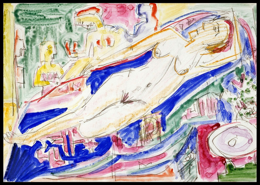 Reclining female nude, Ernst Ludwig Kirchner - Plakat