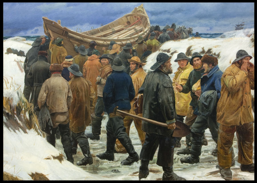 The lifeboat is driven through the dunes - Michael Ancher - poster or canvas