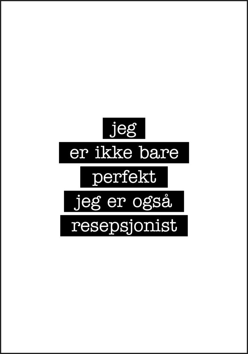 Receptionist - Jeg er ikke bare perfekt Plakat