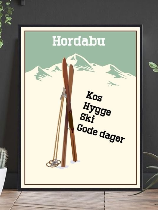 Retro ski poster - With own cabin name