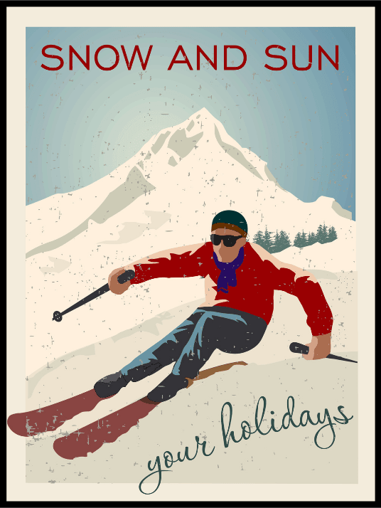 Retro ski poster - for the cabin