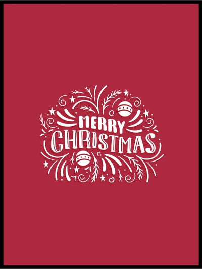Rød Merry Christmas - Juleplakat - Plakatbar.no
