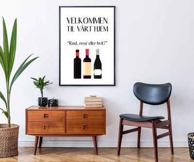 Rød, rosé eller hvit - plakat - Plakatbar.no