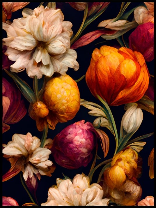 Romantic Flowers Plakat eller Lerret - Plakatbar.no