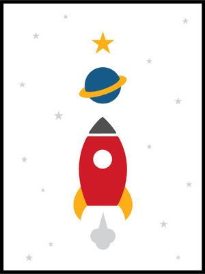 Romrakett - plakat til barnerommet - Plakatbar.no