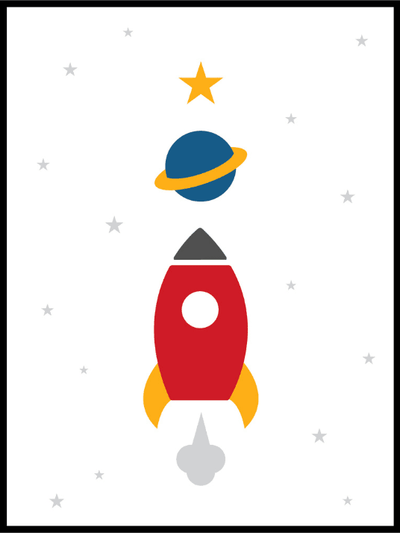 Romrakett - plakat til barnerommet - Plakatbar.no