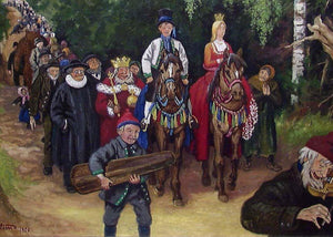 Så ble det bryllup så det hørtes og spurtes over tolv kongeriker, Theodor Kittelsen - Poster - Plakatbar.no