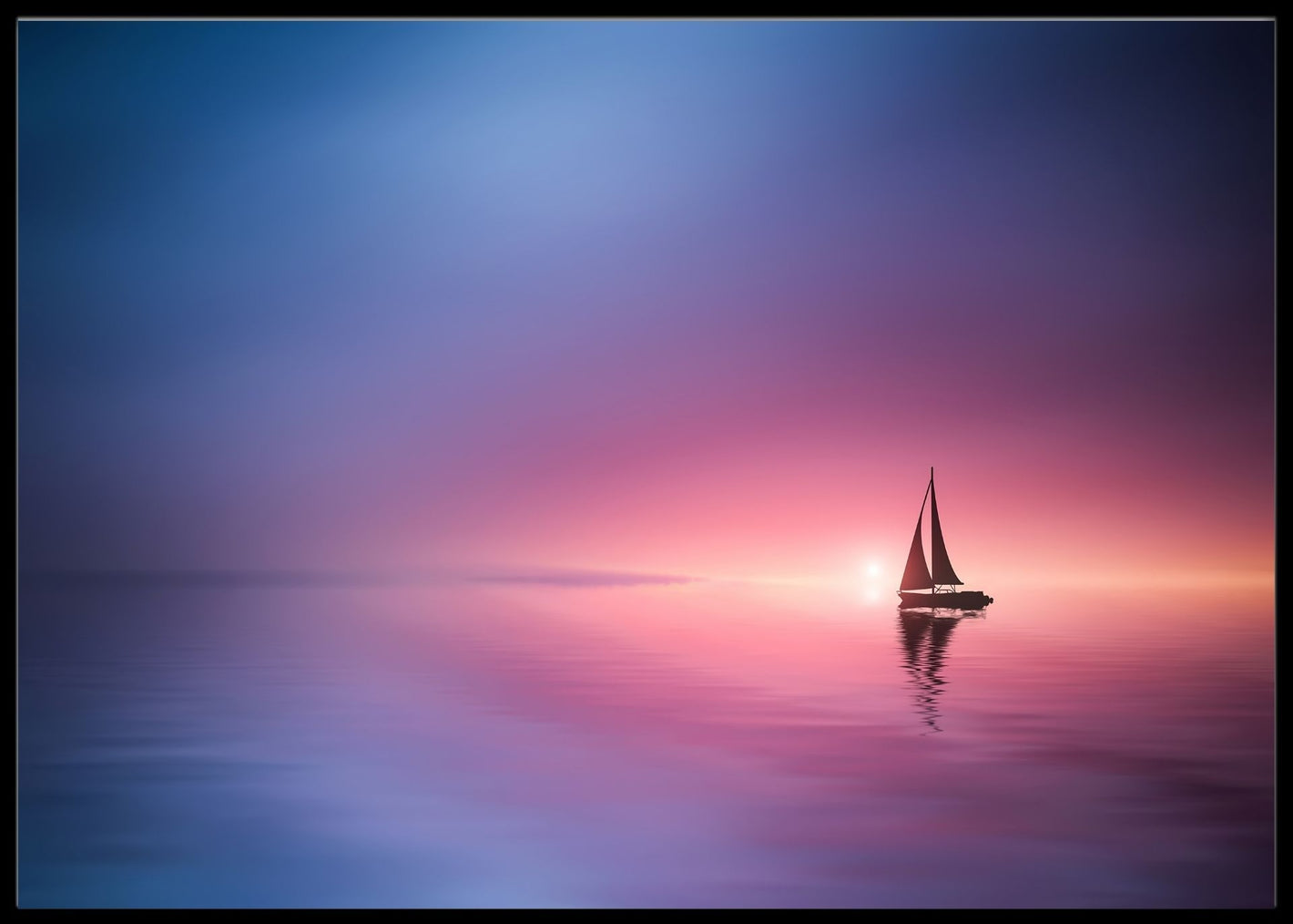 Sailing across the lake poster - Plakatbar.no