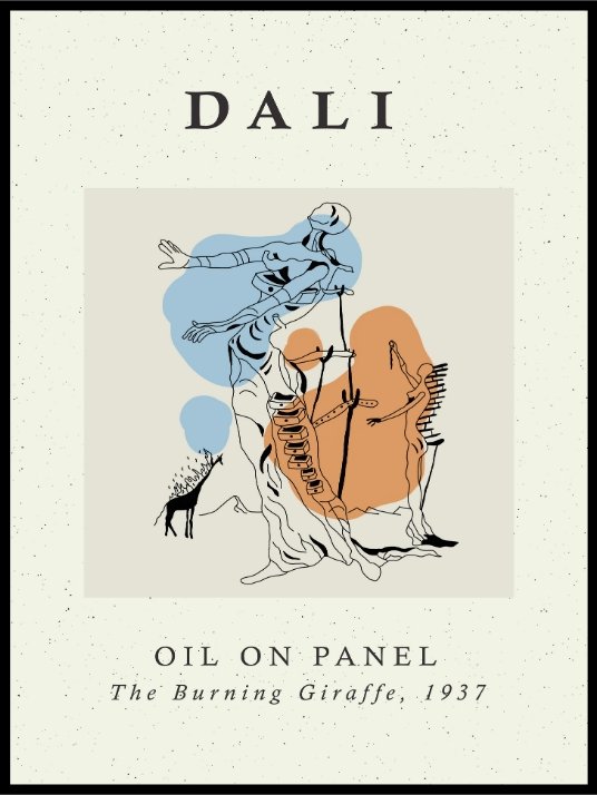 Salvador Dali Oil On Panel Line Art - Poster
