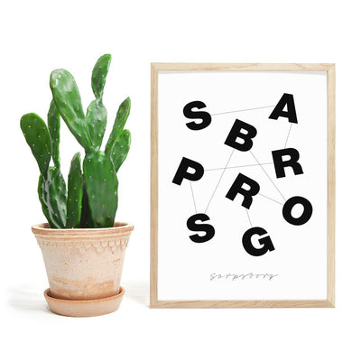 Sarpsborg - Typografi Plakat - Plakatbar.no