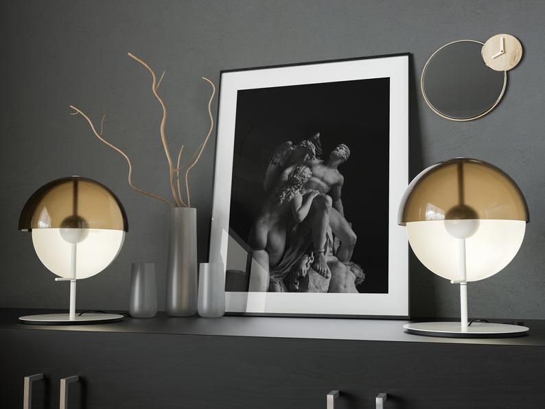 Sculpture, Male, Female - Black & White Poster - Plakatbar.no