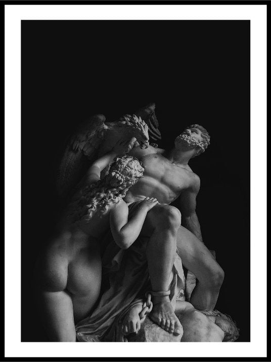 Sculpture, Male, Female - Black & White Poster - Plakatbar.no