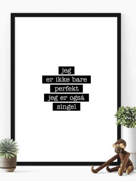 Singel - Jeg er ikke bare perfekt Plakat - Plakatbar.no