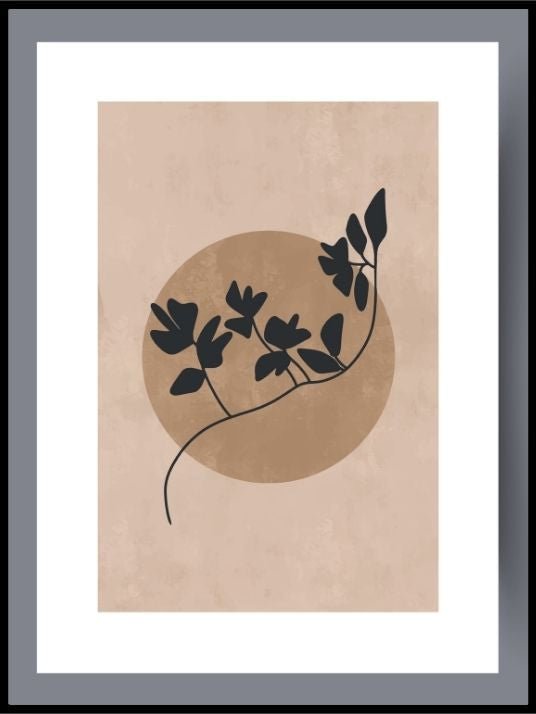Skandinavisk kunst - black flowers