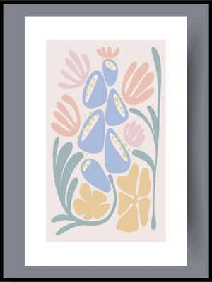 Skandinavisk kunst - different color on flowers - 01 - Plakatbar.no