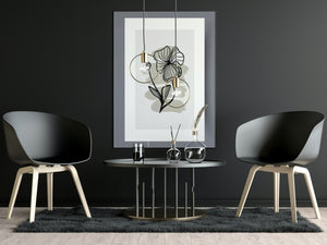 Skandinavisk kunst - grey flower - Plakatbar.no