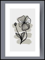 Skandinavisk kunst - grey flower - Plakatbar.no