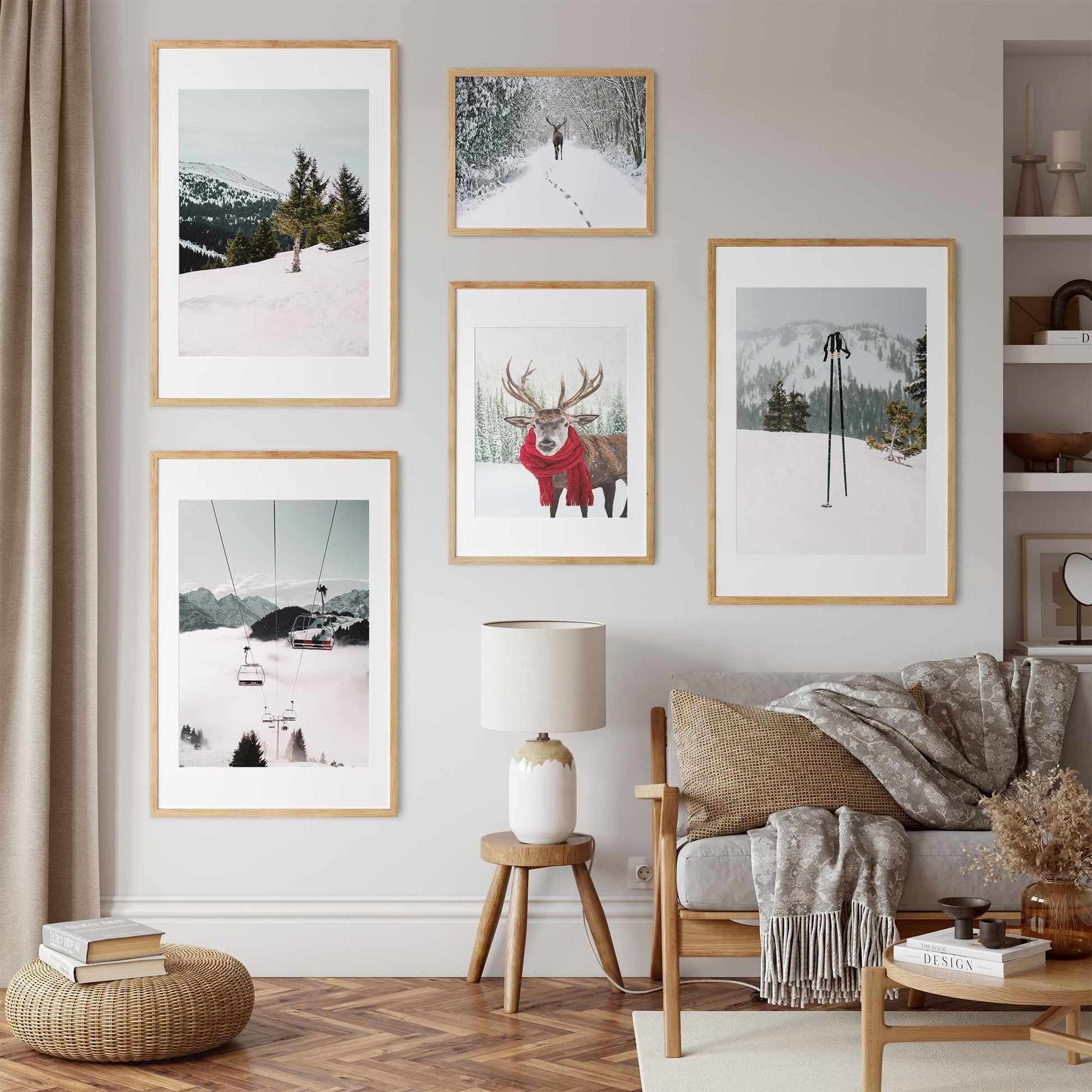 Skistaver i snøen - Vinterplakat - Plakatbar.no