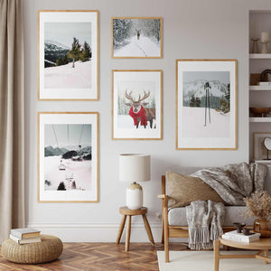 Skistaver i snøen - Vinterplakat - Plakatbar.no