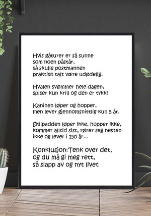 Slapp av - humoristisk poster - Plakatbar.no