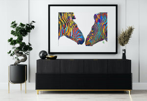 Ziggy and Zag the zebras - Pop Art  poster