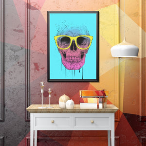 Pop Art Skull With Glasses  - Pop Art  poster