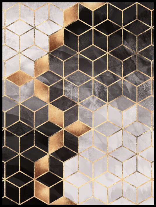 Smoky Cubes Abstract Poster or Canvas