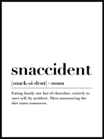 Snaccident - Typografisk plakat til kjøkken - Plakatbar.no