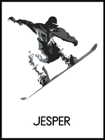 Snowboard plakat med eget navn - Plakatbar.no