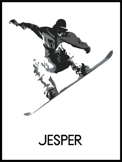 Snowboard plakat med eget navn - Plakatbar.no