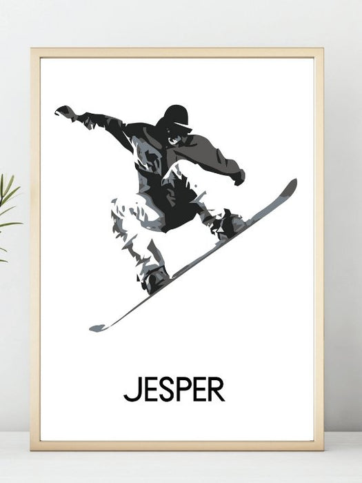 Snowboard plakat med eget navn - Plakatbar.no