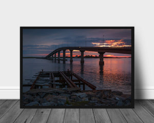 Solnedgang over Giske brua- Plakat - Plakatbar.no