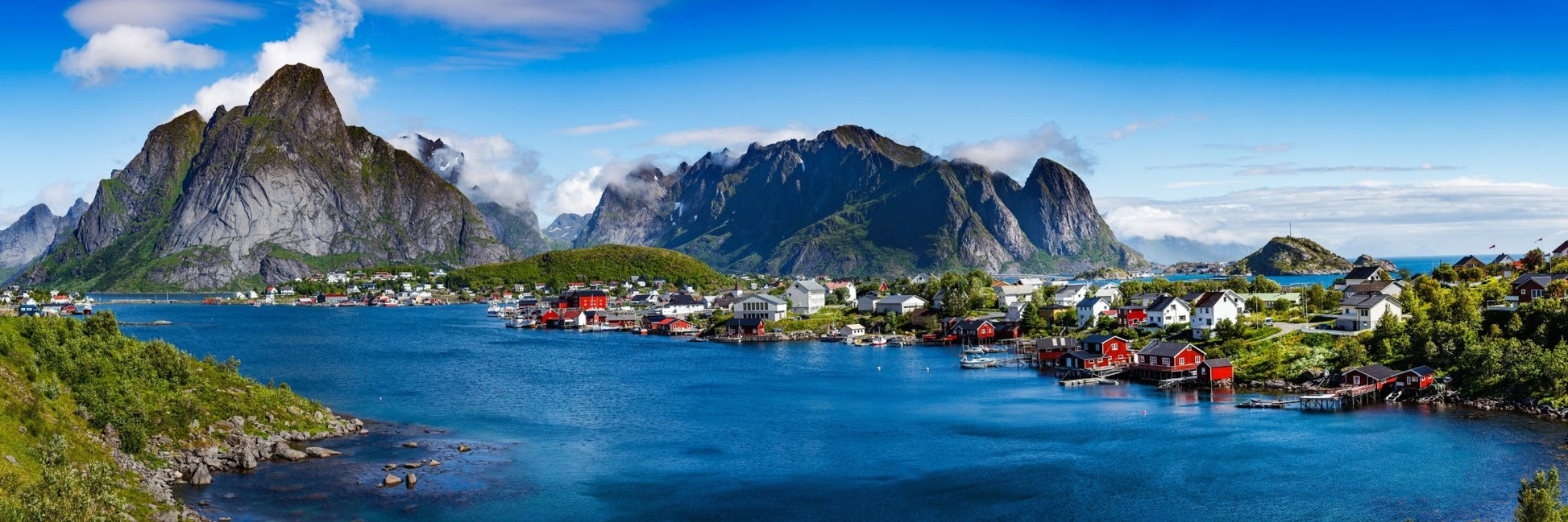 Sommer i Lofoten - panorama lerret - Plakatbar.no