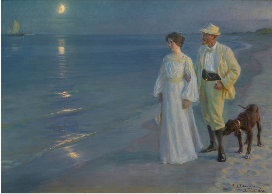 Summer evening at Skagen's beach - Peder Severin Krøyer - poster or canvas