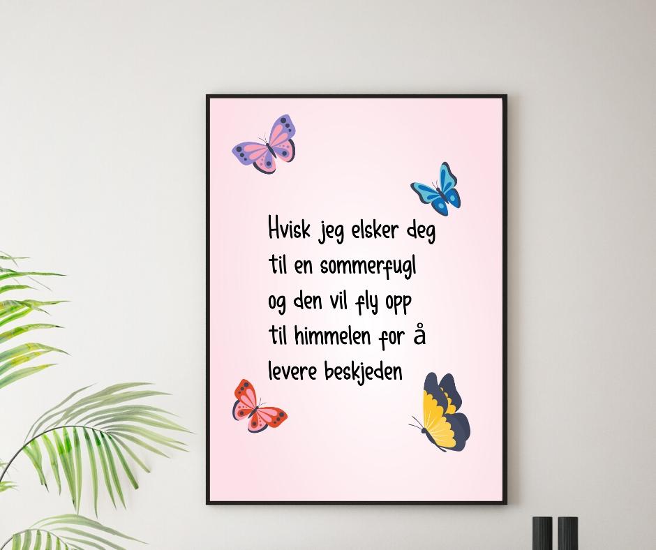 Sommerfugl - Plakat - Plakatbar.no