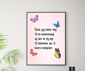 Sommerfugl - Plakat - Plakatbar.no