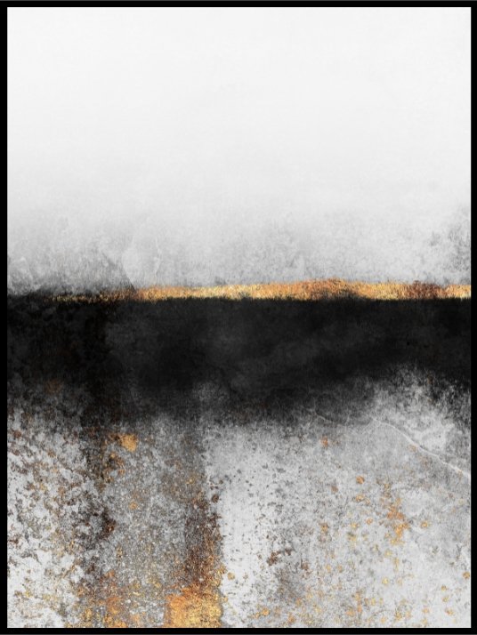 Soot And Gold Abstract Poster or Canvas