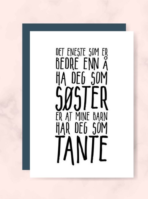 Søster/Tante kort - Plakatbar.no