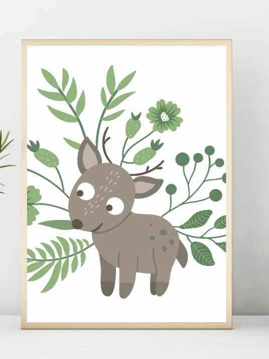 Søt babyhjort - plakat - Plakatbar.no