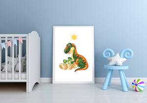 Søt dinoplakat - Plakatbar.no