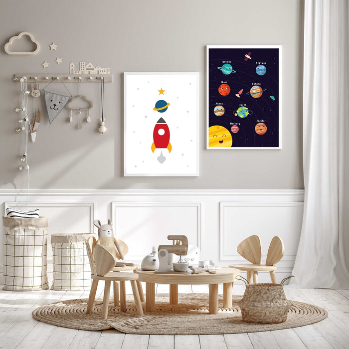 Søt plakat med solsystemet - Plakatbar.no