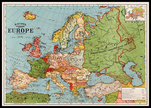 Standardkart over Europa - plakat - Plakatbar.no