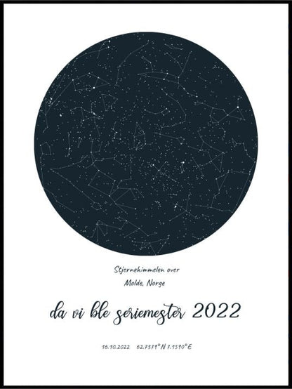Stjernehimmelen over Molde by - Seriemester - Plakatbar.no
