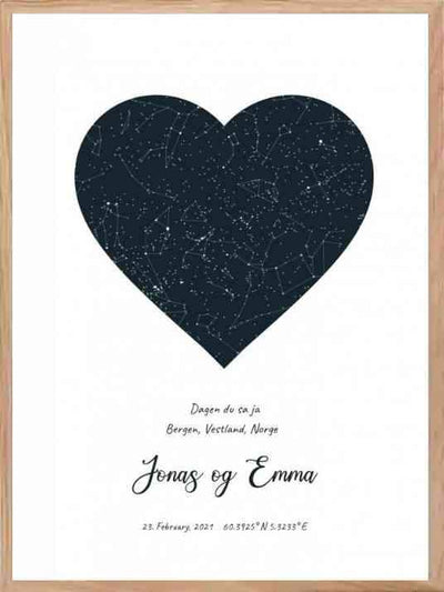 Stjerneplakat med hjerte - Plakatbar.no