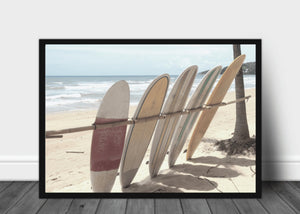 Strand og surfebrett - Plakat - Plakatbar.no