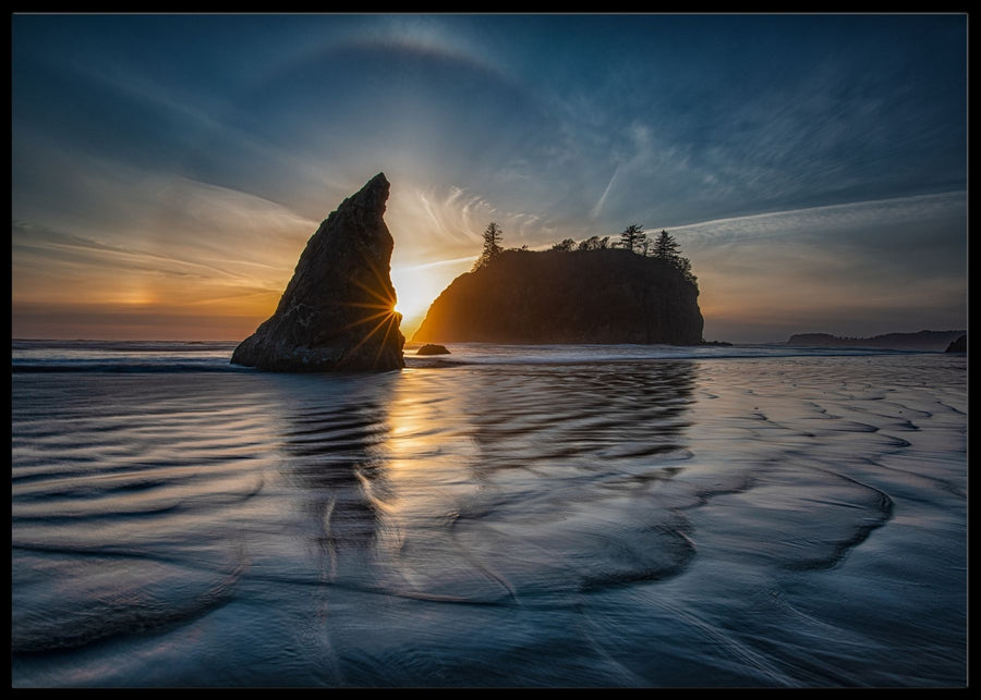 Sunset at Ruby Beach poster