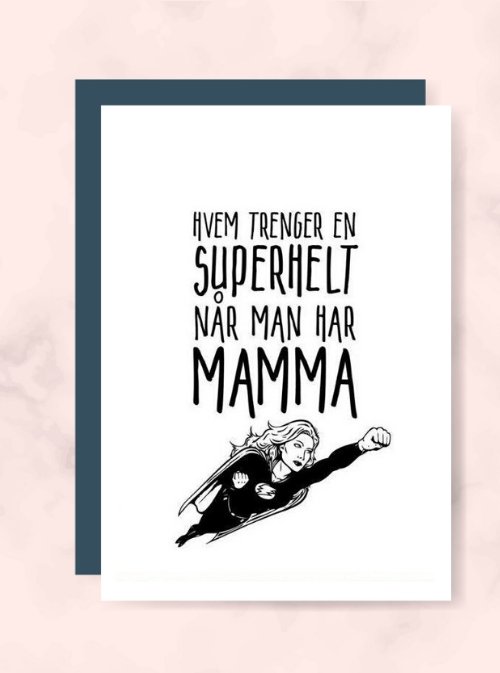 Superhelt Mamma kort - Plakatbar.no