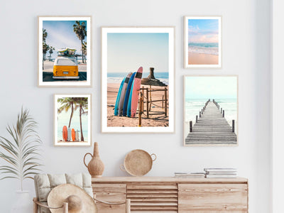 Surfboard and palms - Plakat - Plakatbar.no