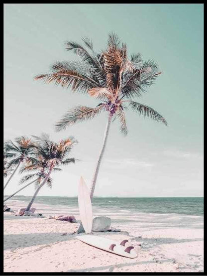 Surfboard and palms - Poster - Plakatbar.no