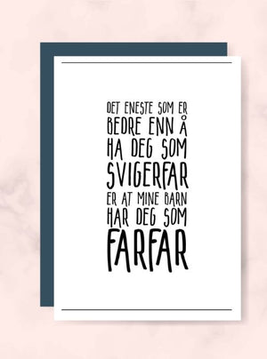 Svigerfar/Farfar kort - Plakatbar.no